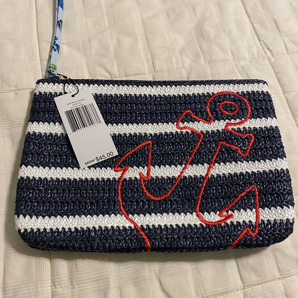 Vera Bradley Nautical Striped Anchor Clutch